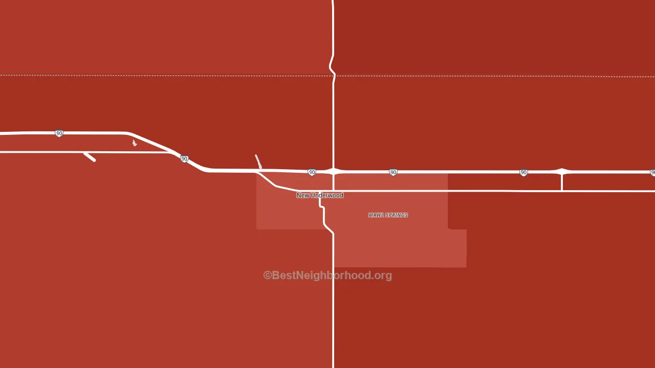 New Underwood, SD block-group political-lean map