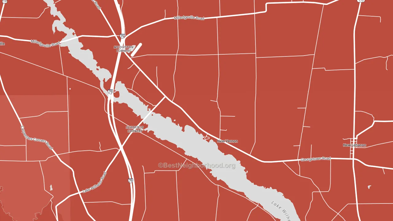 New Vernon, PA block-group political-lean map