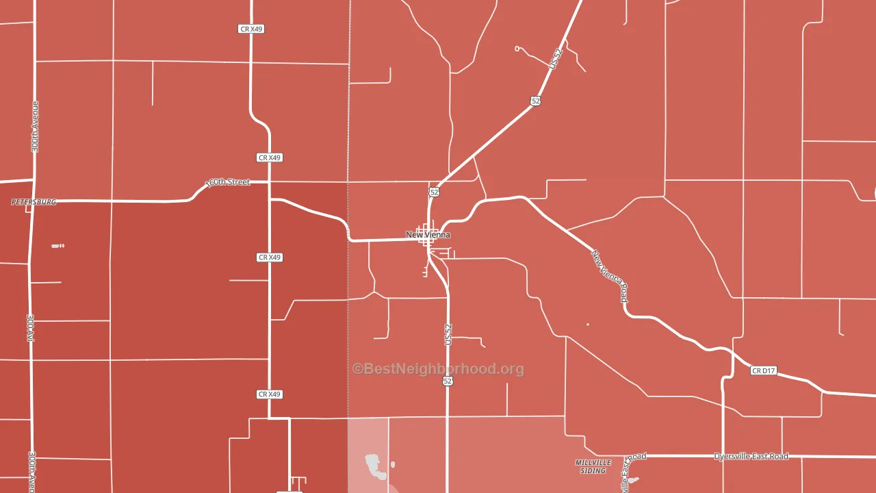 New Vienna, IA block-group political-lean map