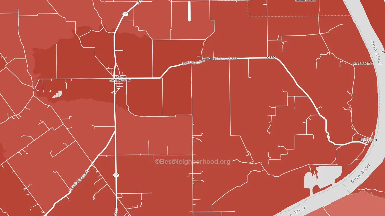 New Washington, IN block-group political-lean map