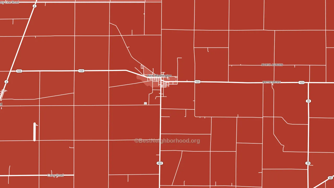 New Washington, OH block-group political-lean map