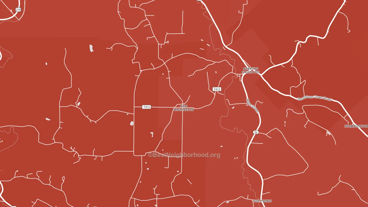 New Washington, PA block-group political-lean map