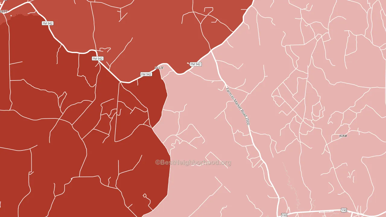 New Willard, TX block-group political-lean map
