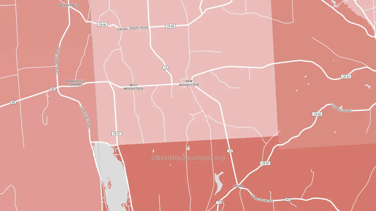New Woodstock, NY block-group political-lean map