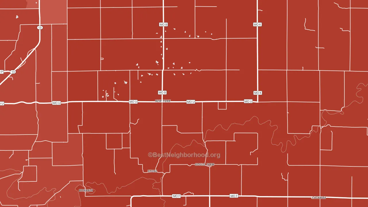 New York, MO block-group political-lean map