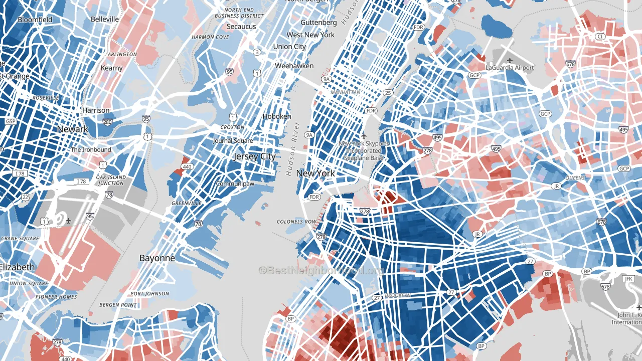 New York, NY block-group political-lean map