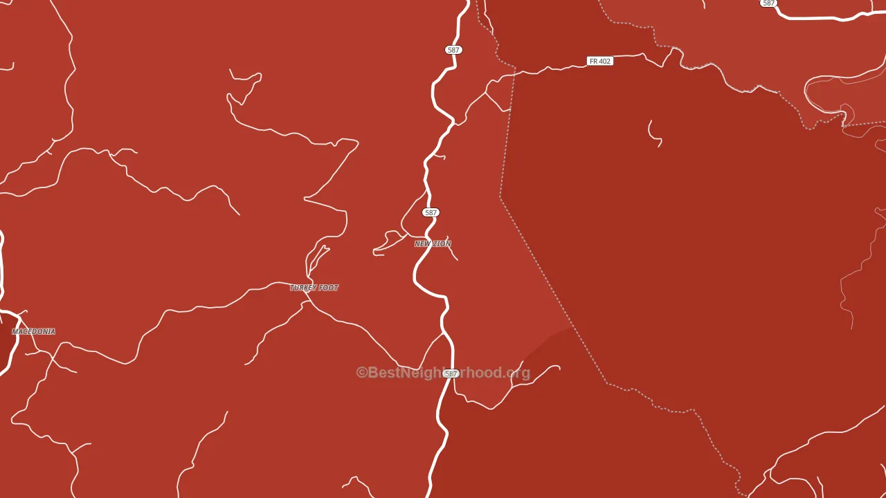 New Zion, KY block-group political-lean map