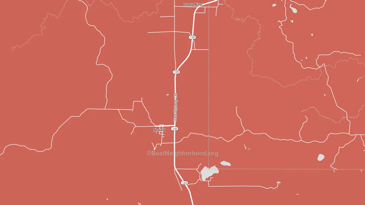 Newald, WI block-group political-lean map