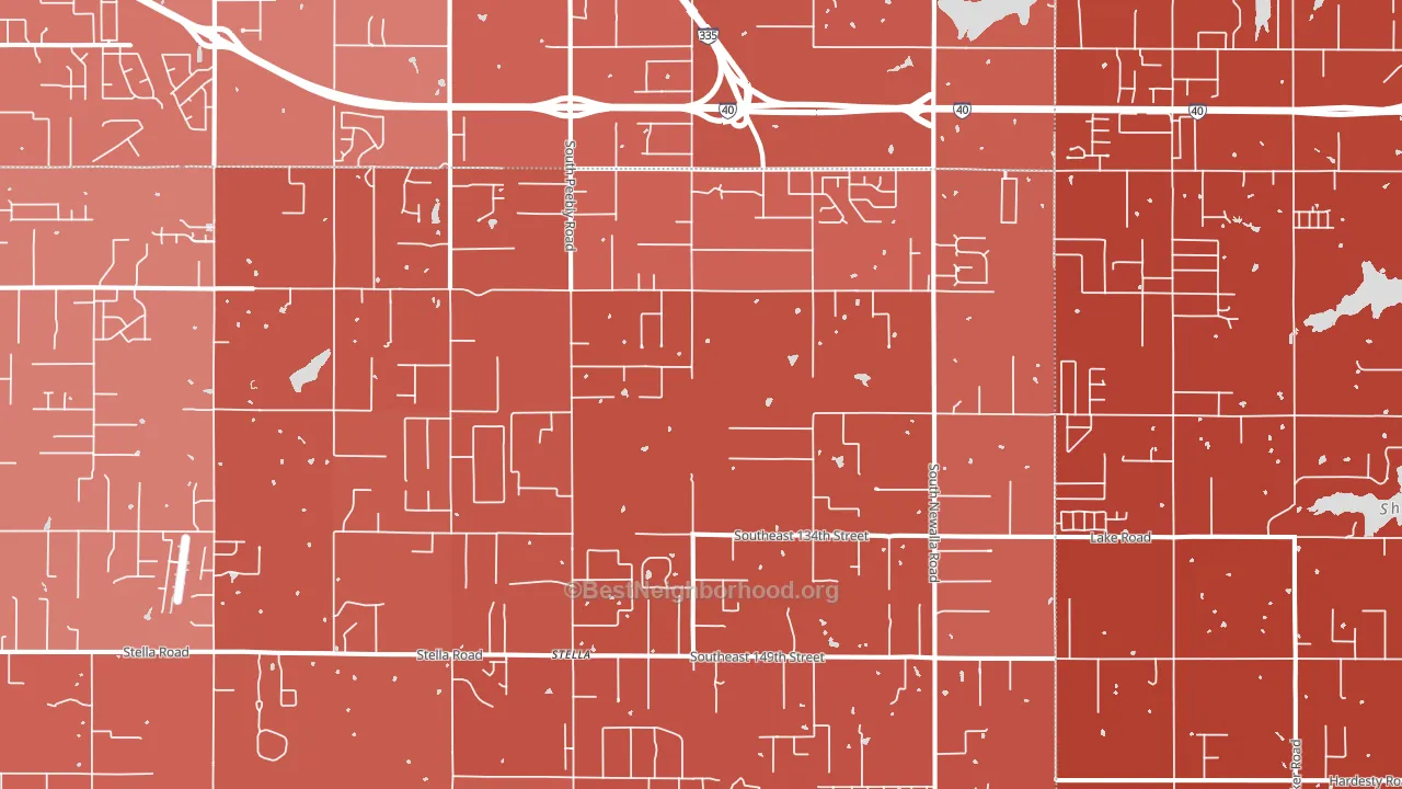 Newalla, OK block-group political-lean map