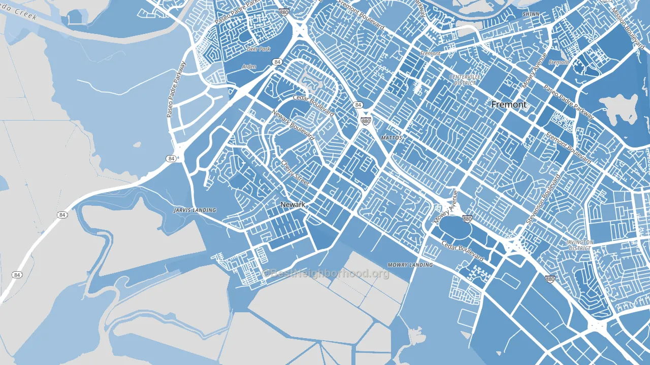 Newark, CA block-group political-lean map
