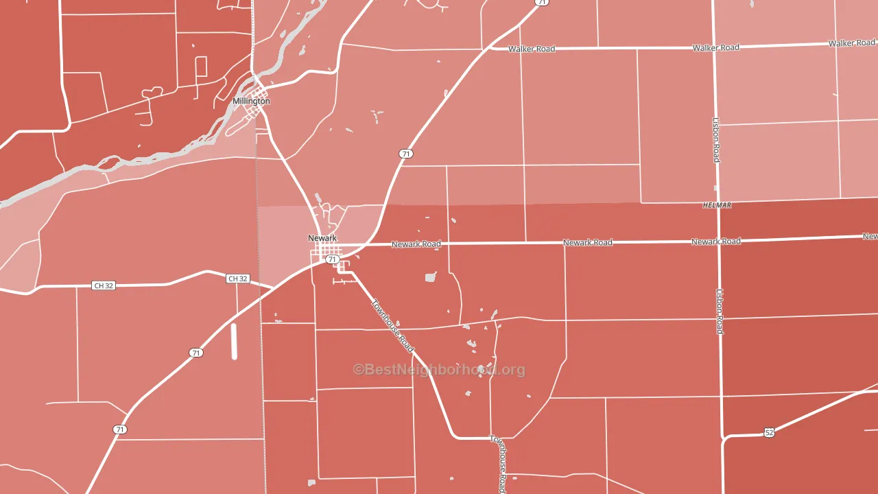 Newark, IL block-group political-lean map