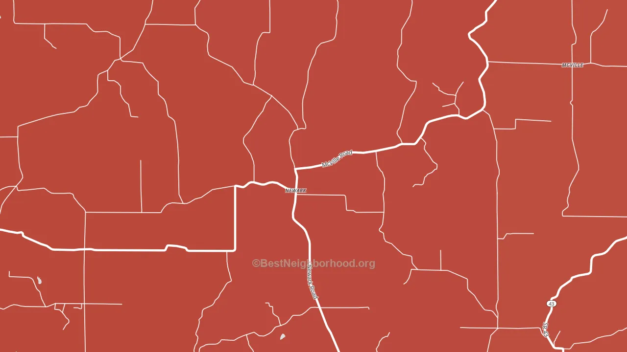 Newark, IN block-group political-lean map