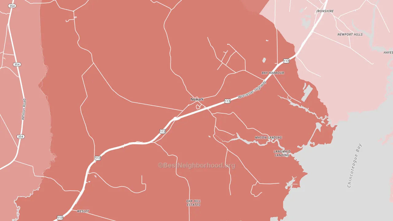 Newark, MD block-group political-lean map