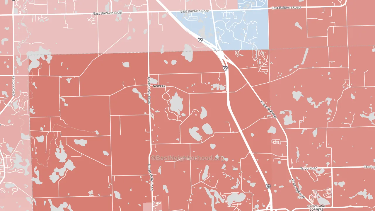 Newark, MI block-group political-lean map