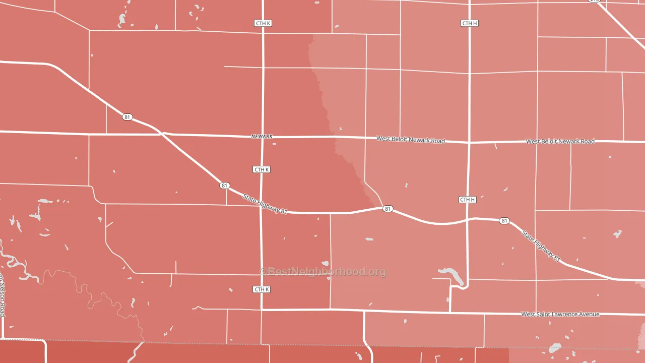 Newark, WI block-group political-lean map