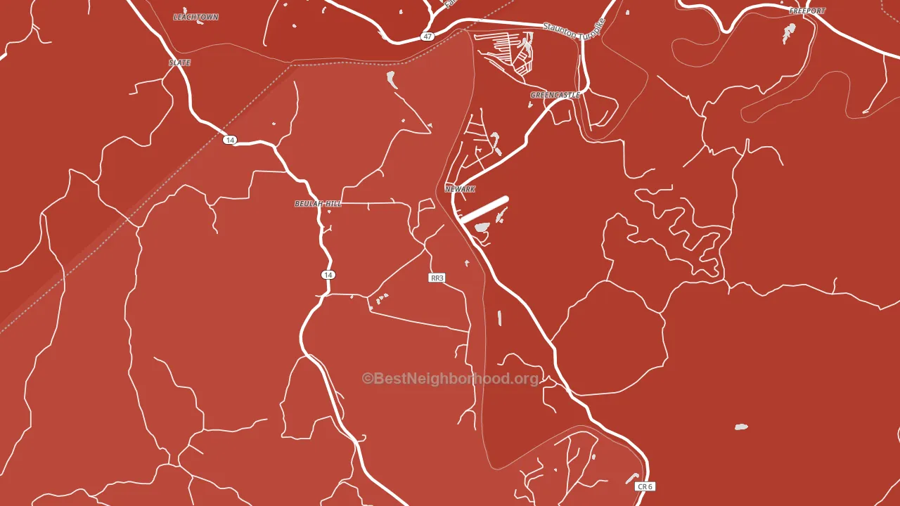 Newark, WV block-group political-lean map