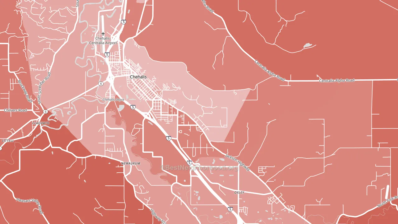 Newaukum, WA block-group political-lean map