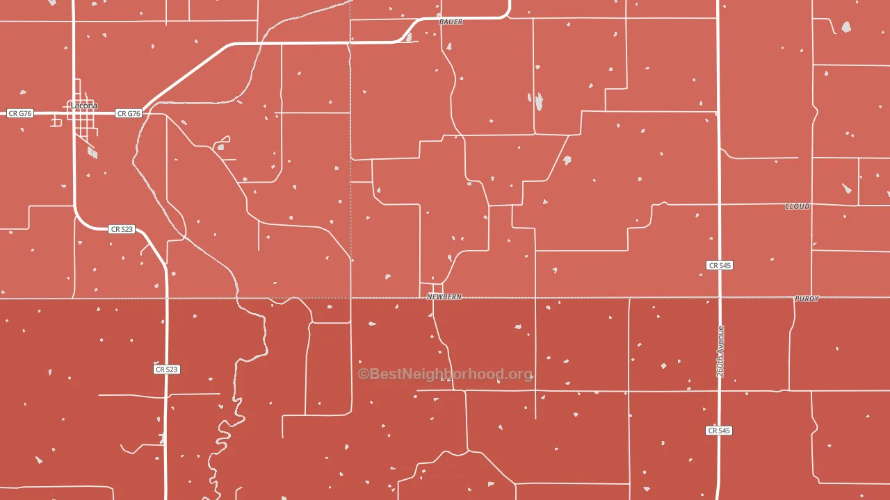 Newbern, IA block-group political-lean map