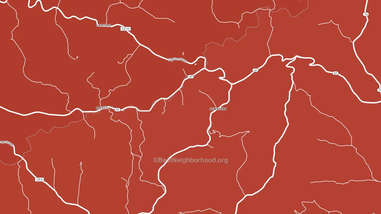 Newberne, WV block-group political-lean map