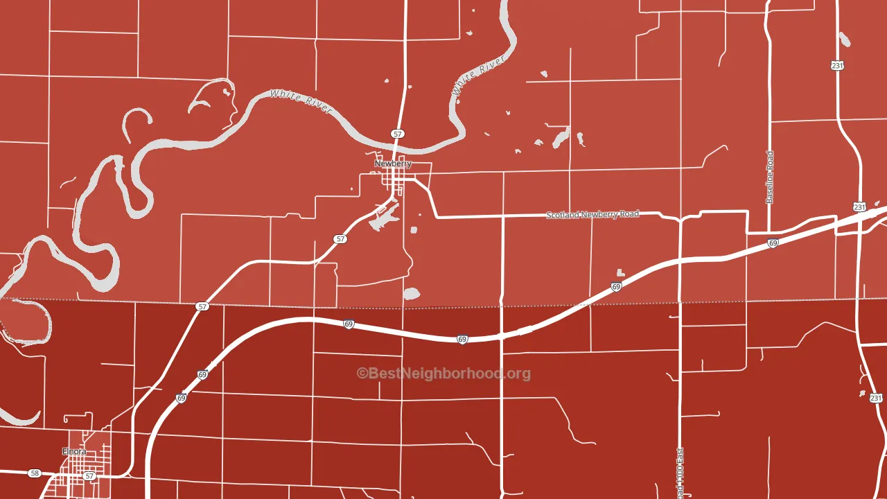 Newberry, IN block-group political-lean map
