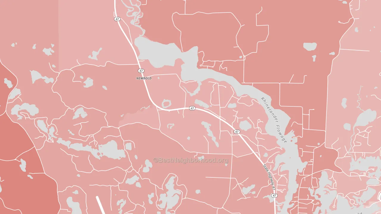 Newbold, WI block-group political-lean map