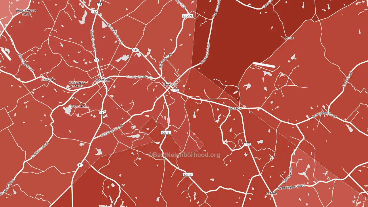 Newborn, GA block-group political-lean map