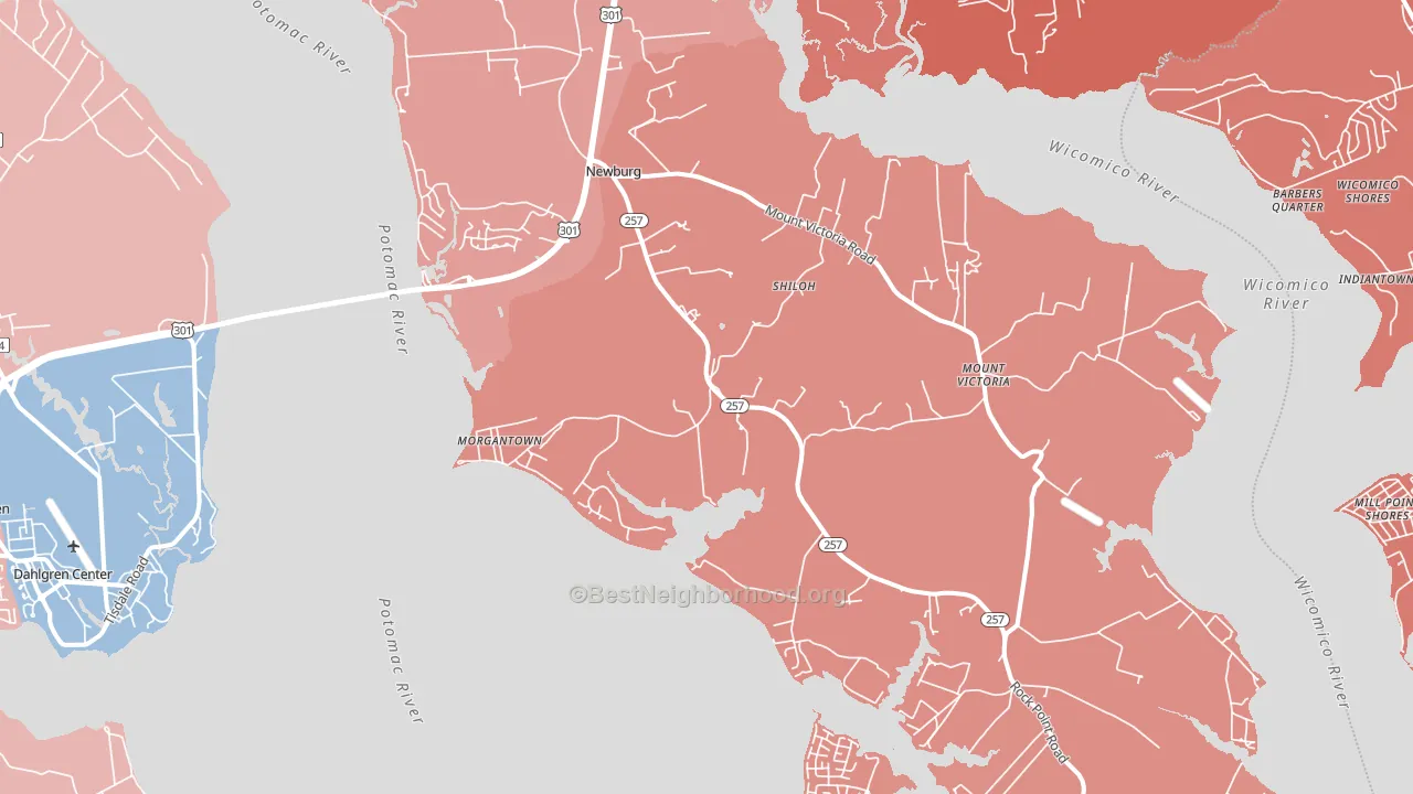 Newburg, MD block-group political-lean map