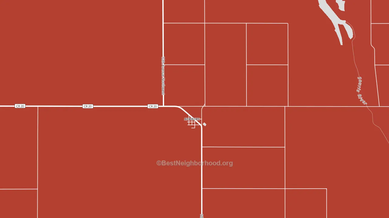 Newburg, ND block-group political-lean map