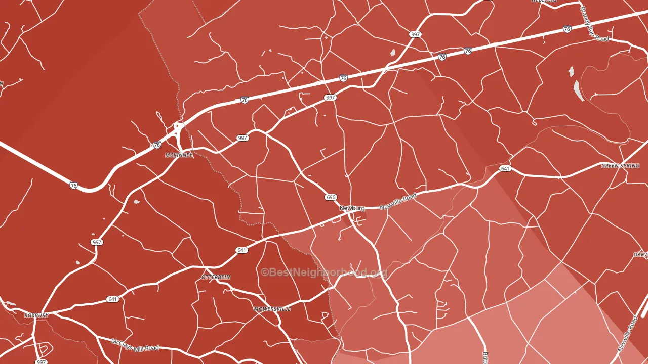 Newburg, PA block-group political-lean map