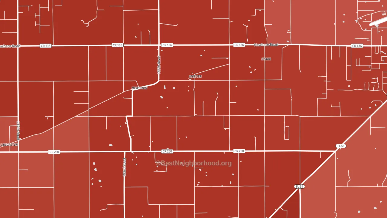 Newburn, FL block-group political-lean map