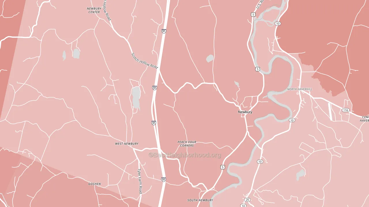 Newbury, VT block-group political-lean map