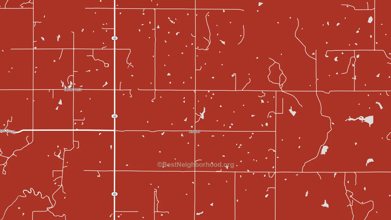 Newby, OK block-group political-lean map