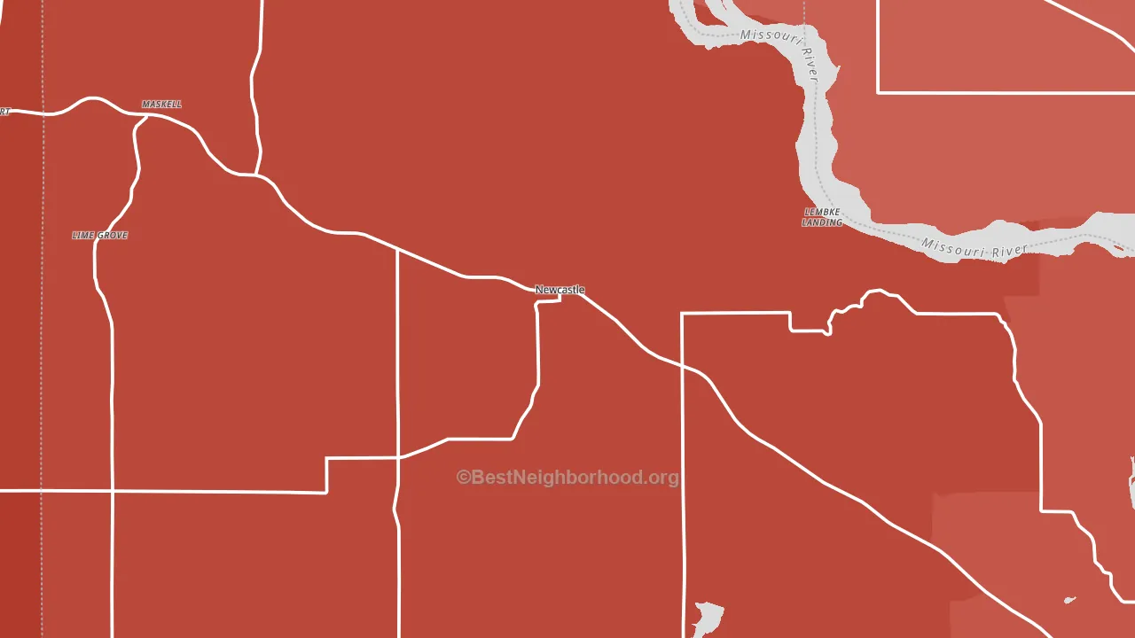 Newcastle, NE block-group political-lean map