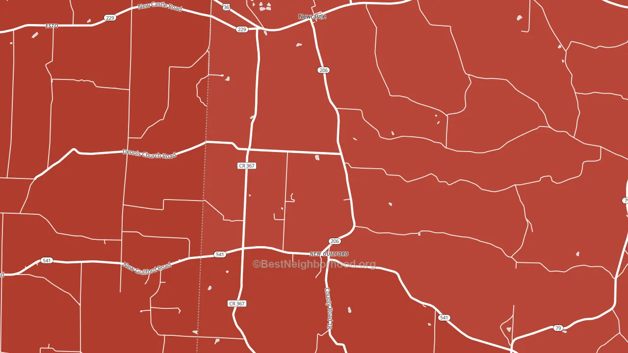 Newcastle, OH block-group political-lean map
