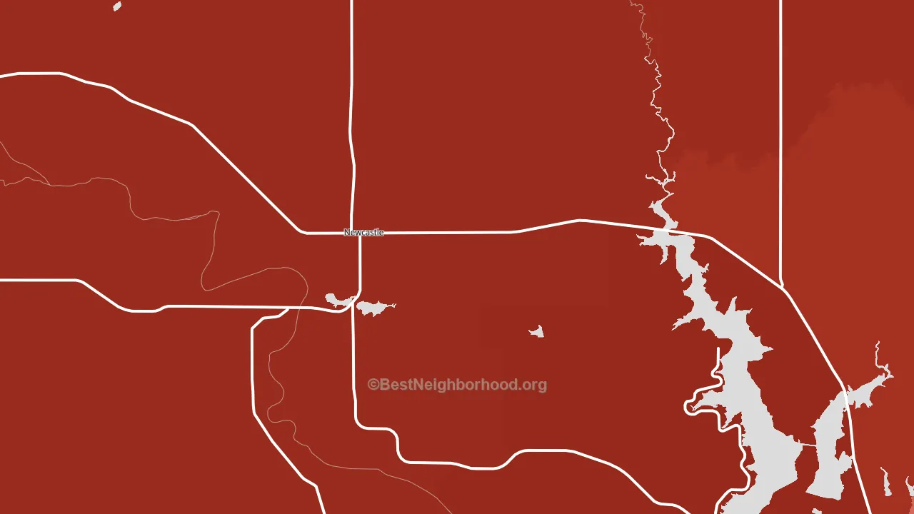 Newcastle, TX block-group political-lean map
