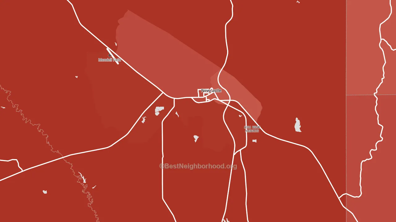 Newcastle, WY block-group political-lean map