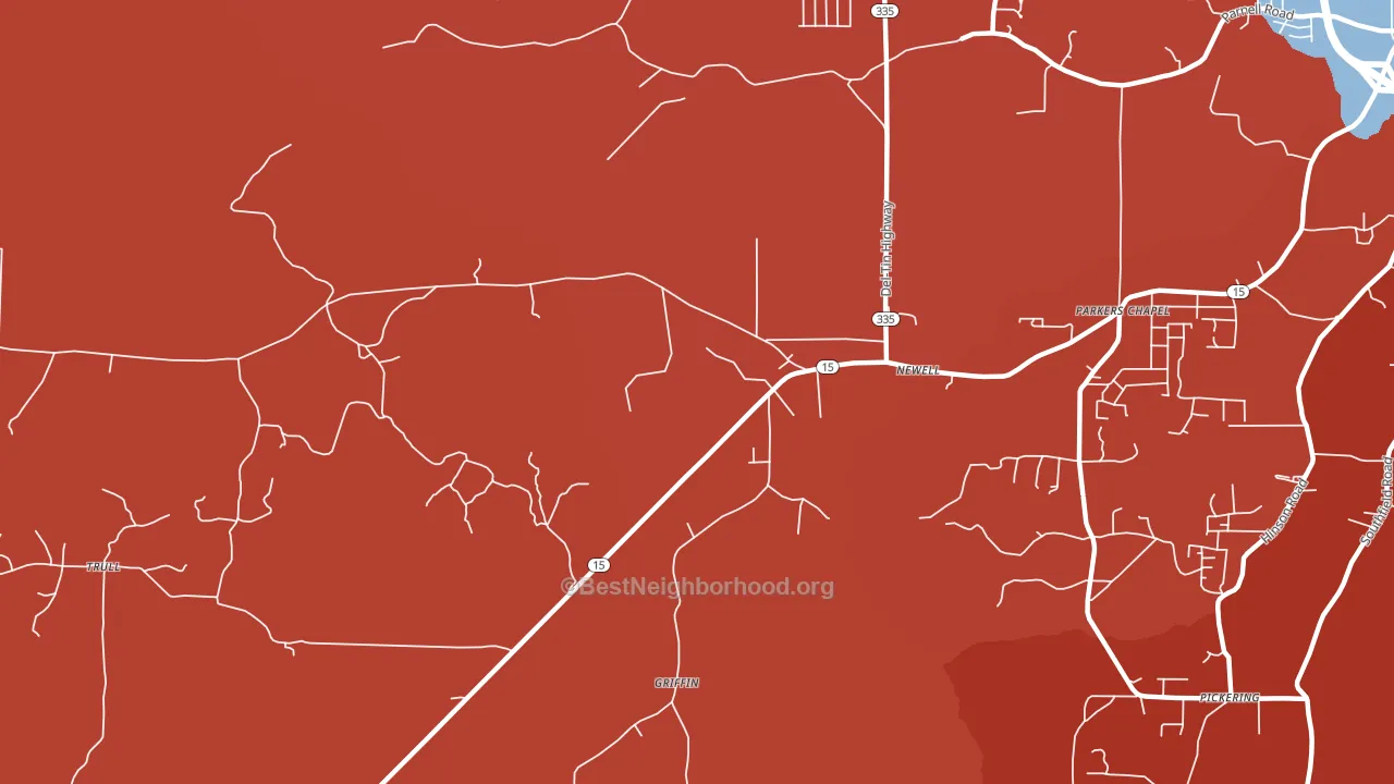 Newell, AR block-group political-lean map
