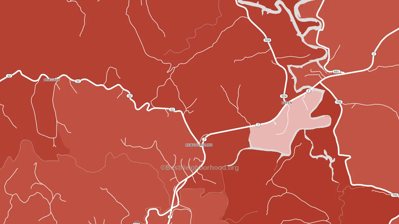 Newfoundland, KY block-group political-lean map