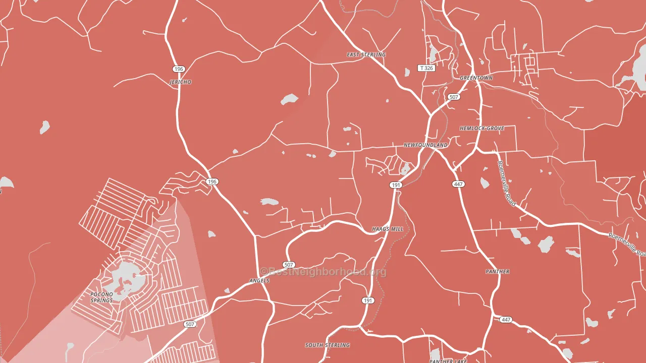 Newfoundland, PA block-group political-lean map