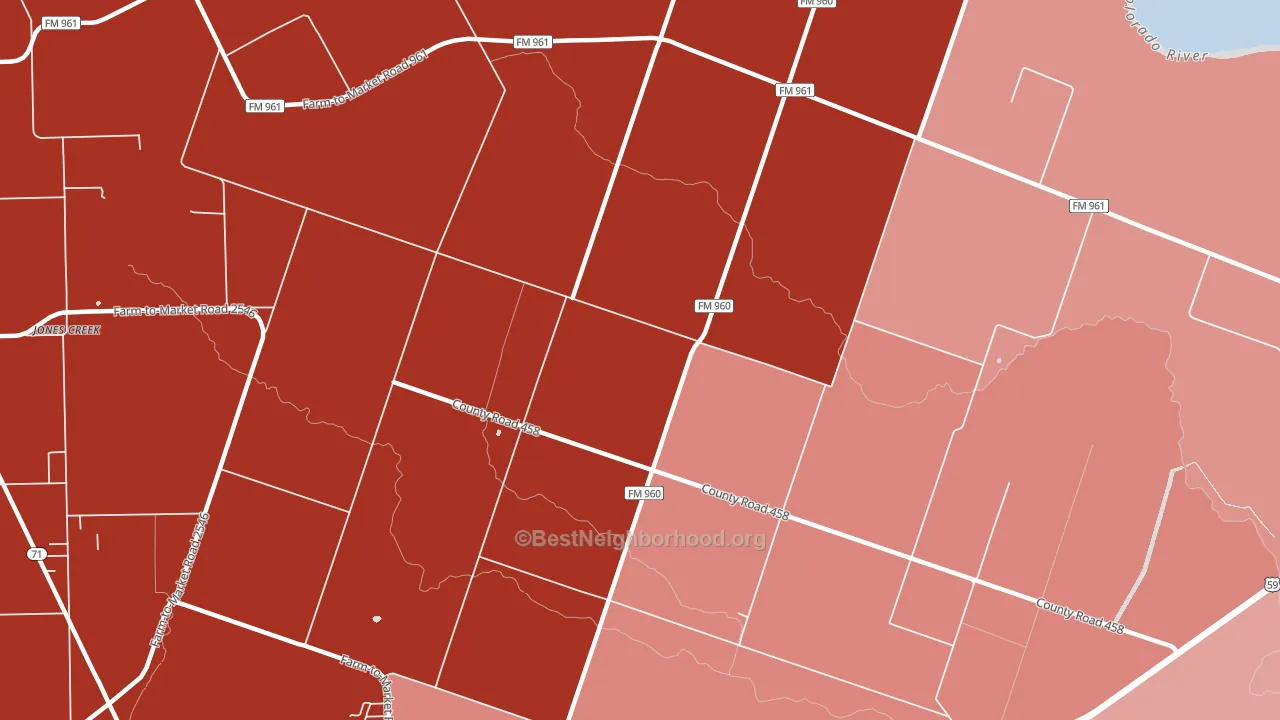 Newgulf, TX block-group political-lean map