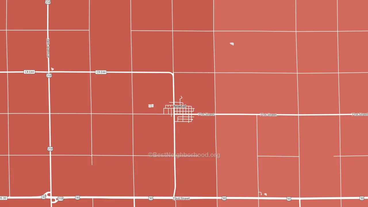 Newhall, IA block-group political-lean map