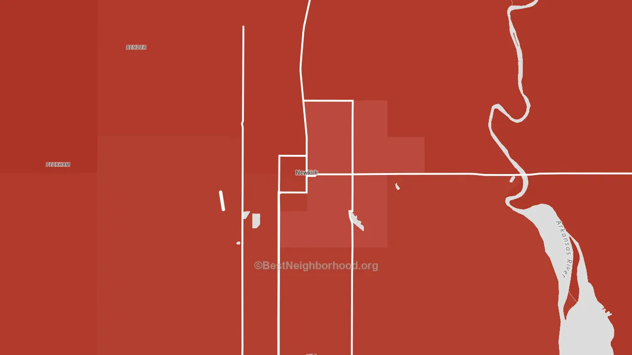 Newkirk, OK block-group political-lean map