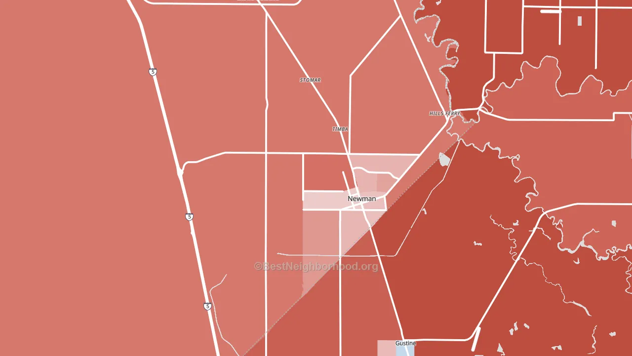 Newman, CA block-group political-lean map