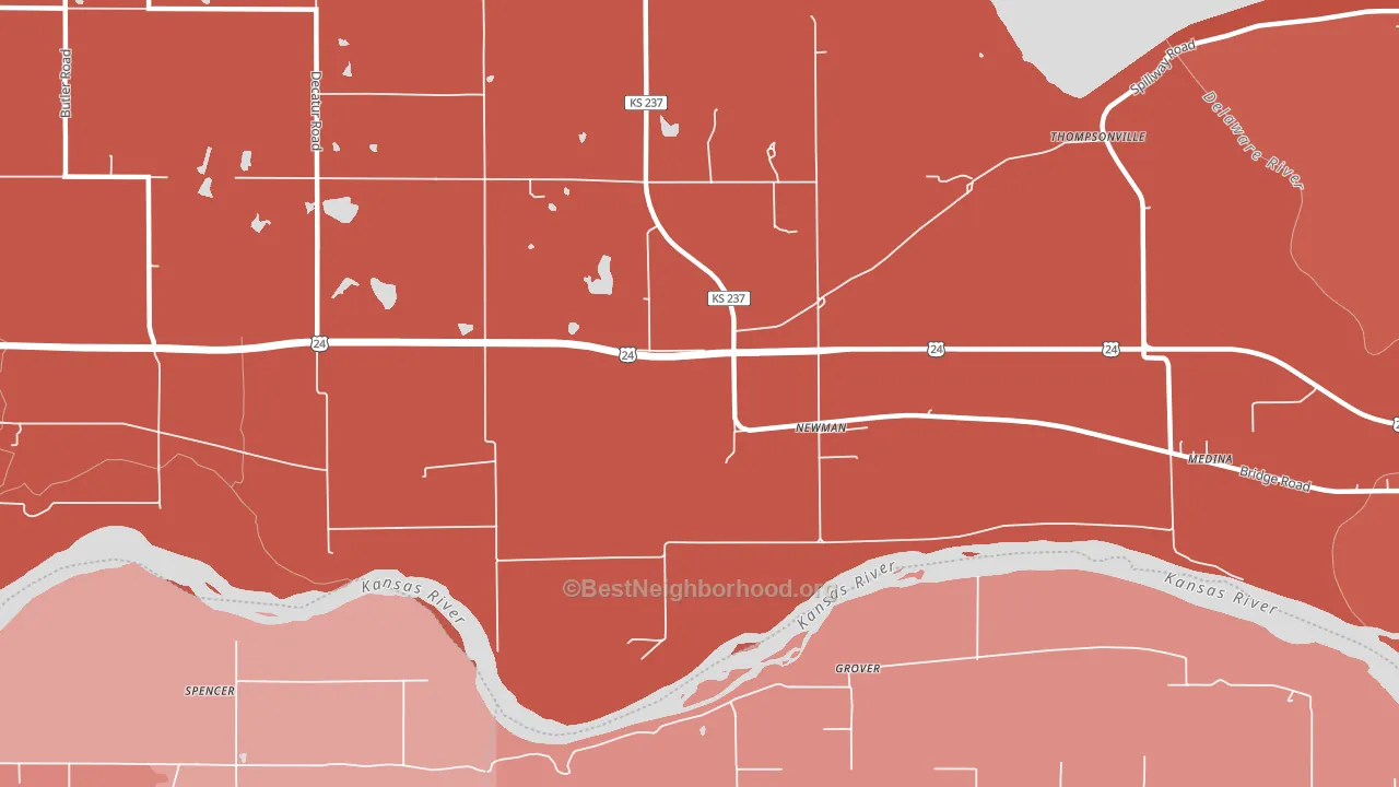 Newman, KS block-group political-lean map