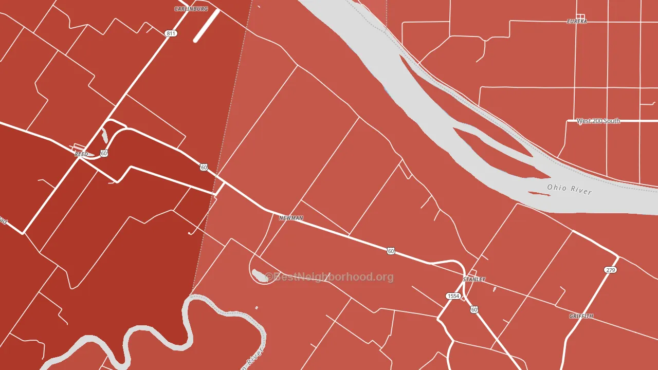 Newman, KY block-group political-lean map