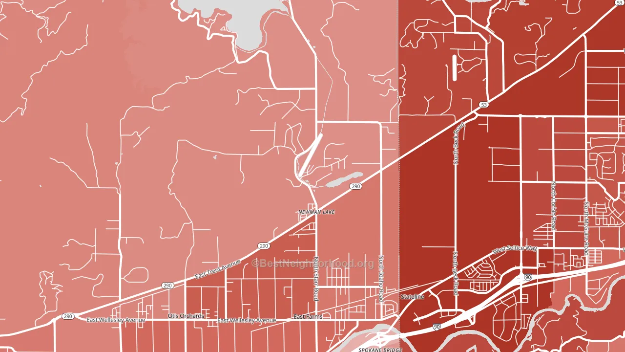 Newman Lake, WA block-group political-lean map