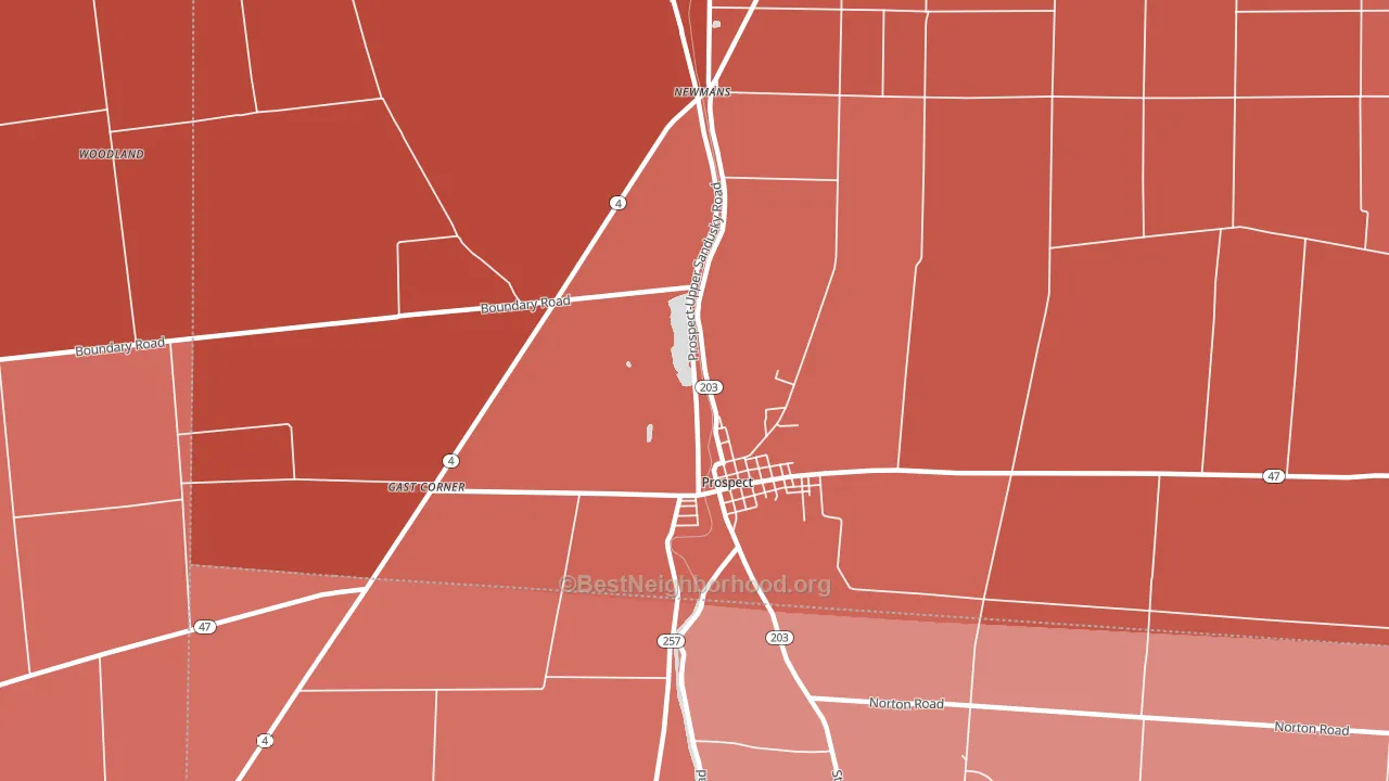 Newman, OH block-group political-lean map