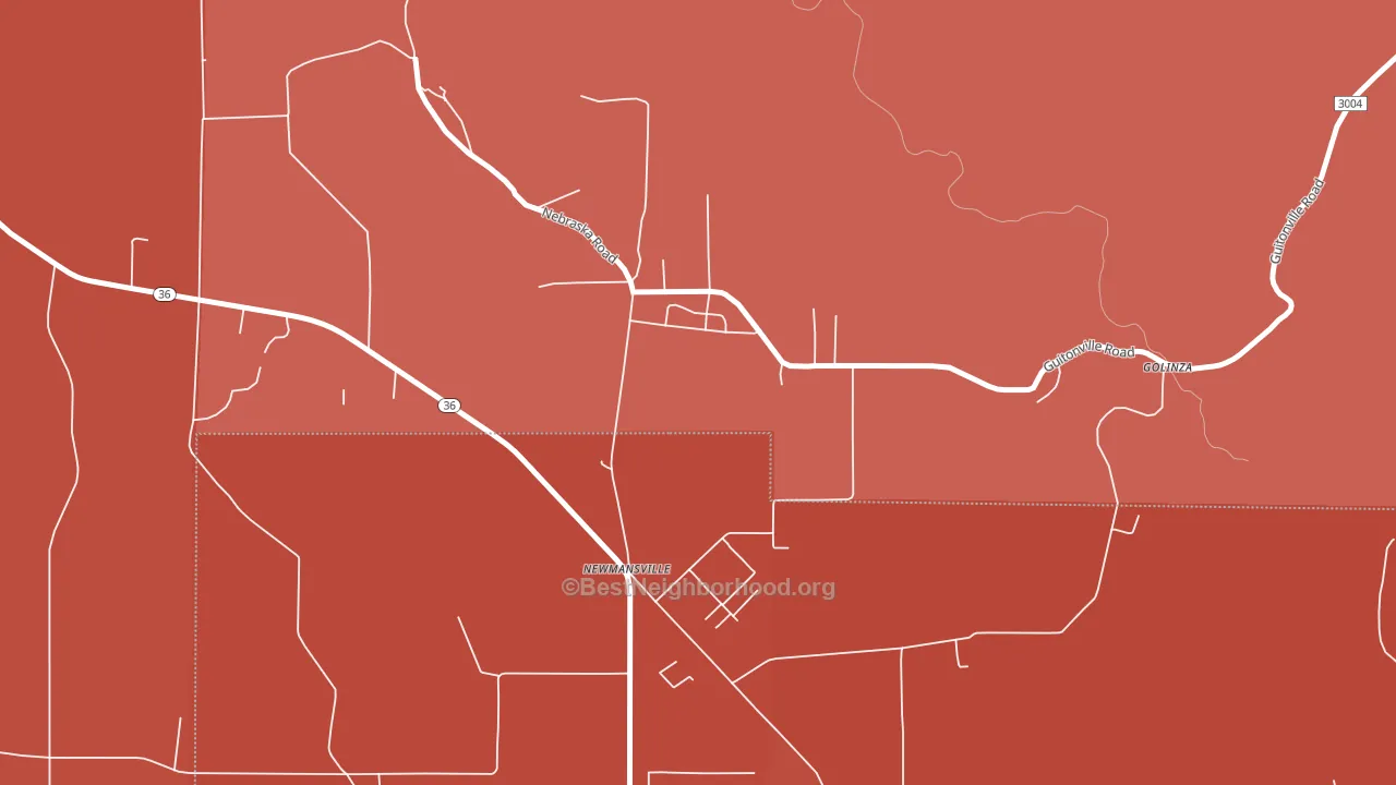 Newmansville, PA block-group political-lean map