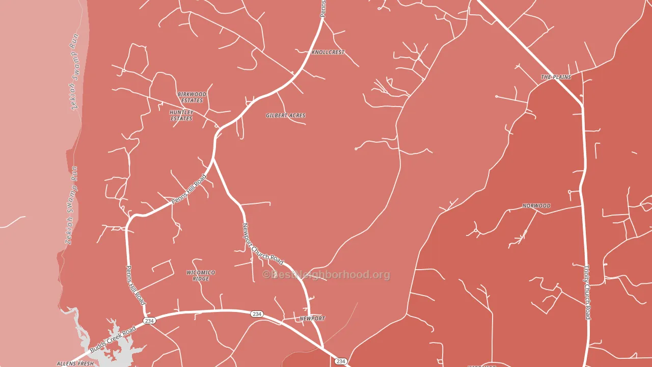 Newport, MD block-group political-lean map