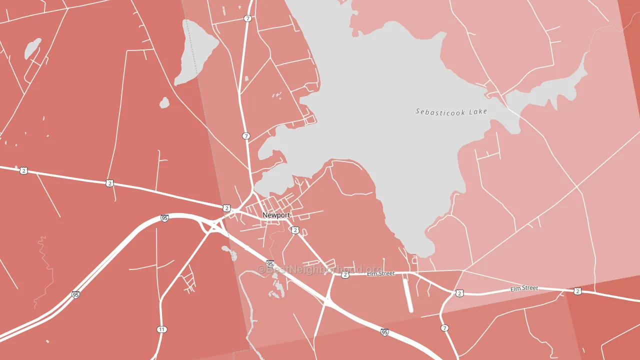 Newport, ME block-group political-lean map